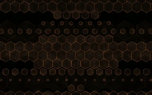 16:10 MacBook 60fps Screensaver Neon Tunnel Motion Background Hexagon Gold