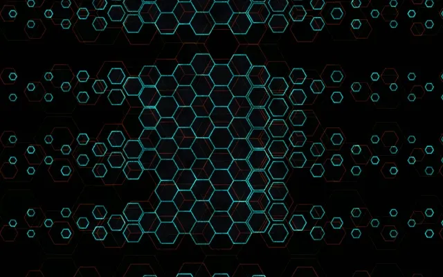16:10 MacBook 60fps screensaver neon tunnel VJ animation cyan hexagons