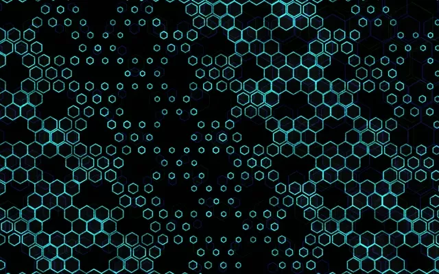 16:10 MacBook 60fps Screensaver Neon Tunnel VJ Animation Cyan Honeycomb