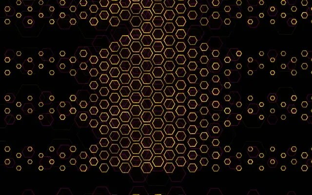 16:10 MacBook 60FPS Screensaver Neon Tunnel VJ Animation Golden Hexagons