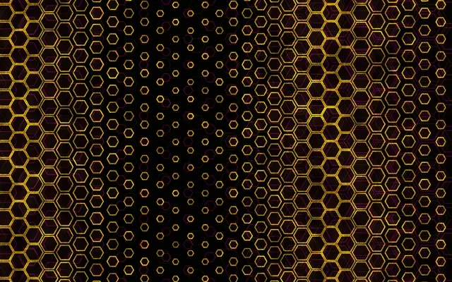 16:10 MacBook Golden Hexagon Tunnel 60fps Screensaver | Background