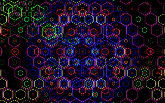 16:10 MacBook Neon Hexagon 60fps Screensaver Live Wallpaper Psychedelic