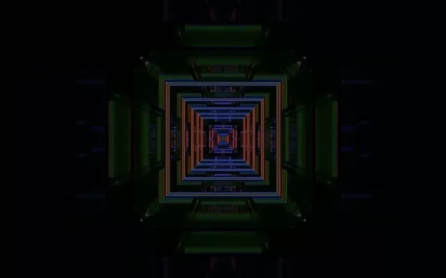 16:10 Macbook Neon Tunnel Screensaver 60fps Concentric Square Vortex