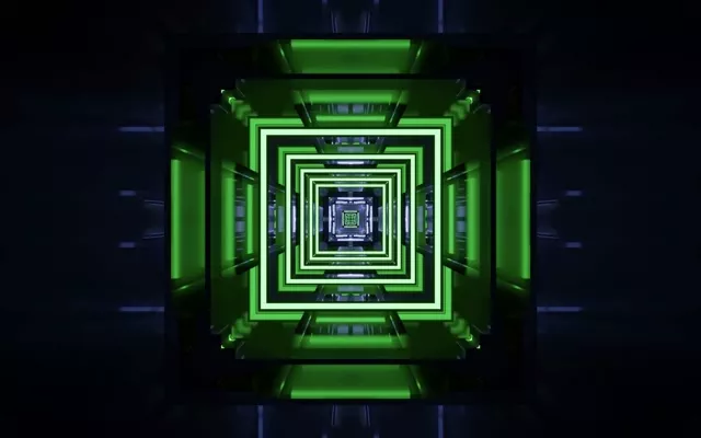 16:10 Macbook Neon Tunnel Screensaver 60fps Pulsating Square Vortex Loop