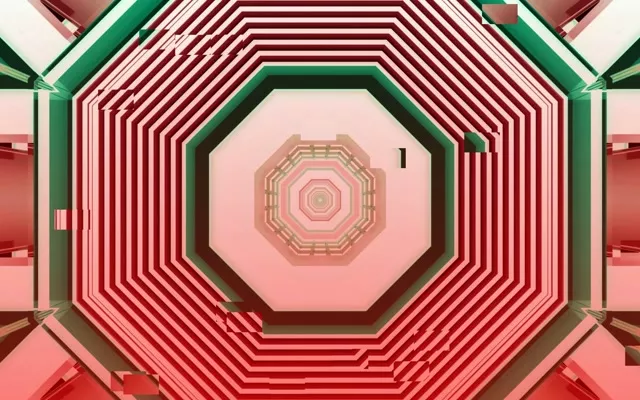 16:10 Macbook Neon Tunnel Screensaver - Octagon Vortex 60fps VJ Loop