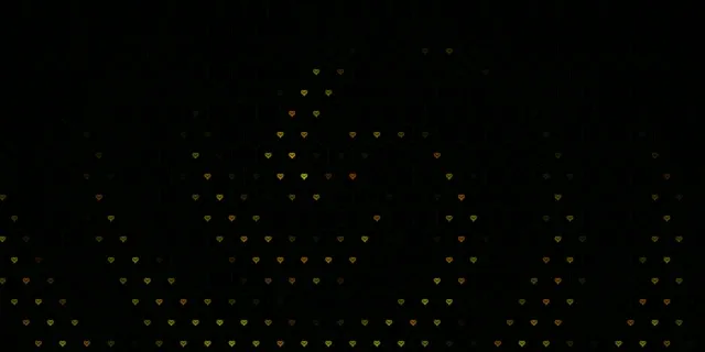 2:1 Univisium | 60fps Golden Hearts Falling Motion Background VJ Loop