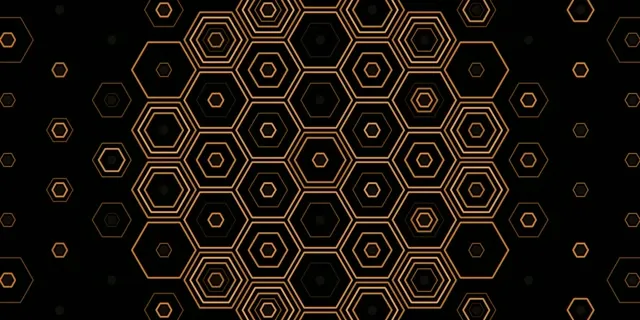 2:1 Univisium | 60fps Golden Hexagon Pattern Screensaver Motion Background Loop