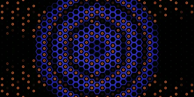 2:1 Univisium | 60fps Neon Hexagon Network Motion Wallpaper