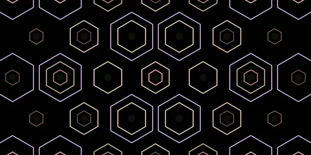 2:1 Univisium | 60fps Neon Hexagon Pattern Screensaver VJ Motion Loop