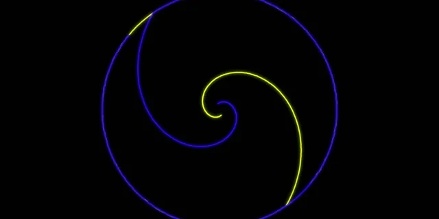 2:1 Univisium | 60fps Neon Spiral 60fps Screensaver - Blue Yellow Motion