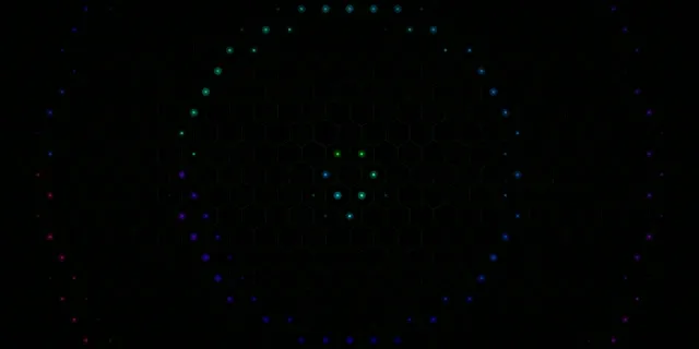 2:1 Univisium | 60fps Screensaver Motion Background - Abstract Glowing Hexagon Loop