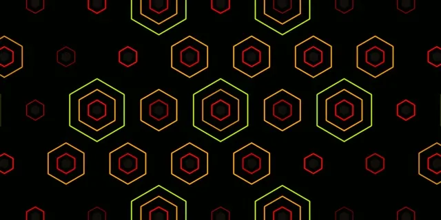 2:1 Univisium | Bright Hexagons Motion Background 60fps Screensaver