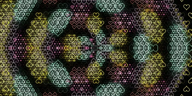 2:1 Univisium Colorful Hearts 60fps Live Wallpaper VJ Loop