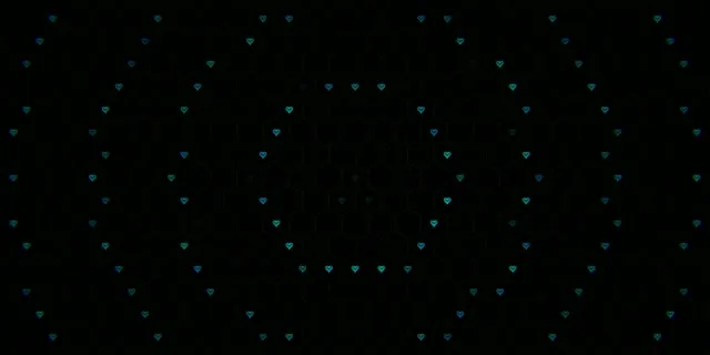 2:1 Univisium | Cyan Falling Hearts 60fps Screensaver Motion Loop