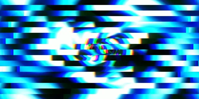 2:1 Univisium | Cyan Glitch Neon Effects 60fps Motion Screensaver