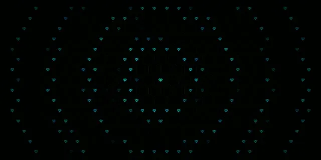2:1 Univisium | Cyan Hearts Floating 60fps Screensaver Loop