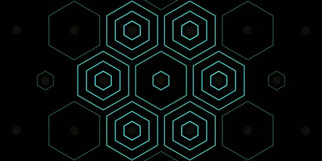 2:1 Univisium | Cyan Neon Network 60fps Screensaver Visual Loop