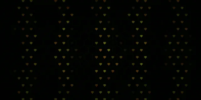 2:1 Univisium | Elegant Golden Hearts Falling 60fps Screensaver VJ Motion