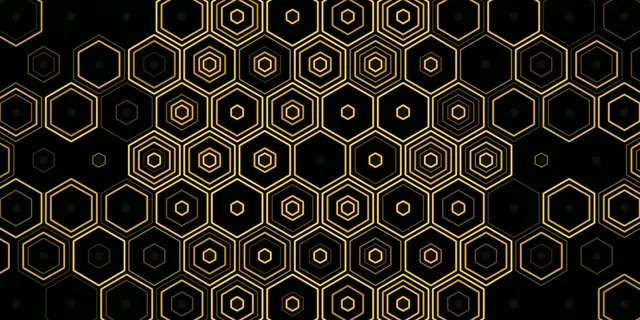 2:1 Univisium Gold Hexagon 60fps Screensaver Motion Background