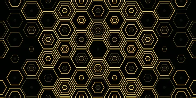 2:1 Univisium | Golden Hexagon Geometric 60fps Screensaver Motion Graphic