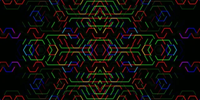 2:1 Univisium | Neon Geometric Hexagon 60fps Live Wallpaper