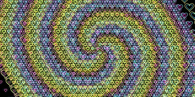 2:1 Univisium | Neon Heart Pattern 60fps Screensaver Motion BG