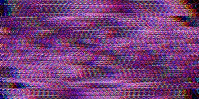 2:1 Univisium | Neon Hearts 60fps VJ Motion Background