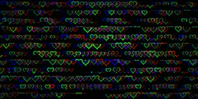 2:1 Univisium | Neon Hearts Falling 60fps Animated Screensaver