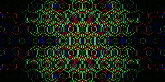 2:1 Univisium | Neon hexagon matrix 60fps screensaver visual loop