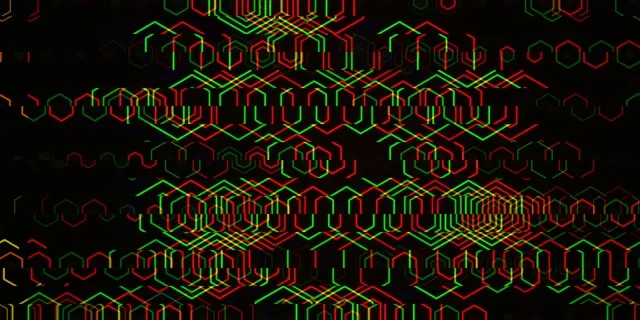2:1 Univisium | Neon Hexagon Pattern 60fps VJ Screensaver Background