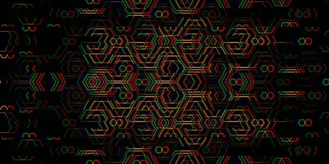 2:1 Univisium | Neon Hexagon Tech 60fps Screensaver Motion Background