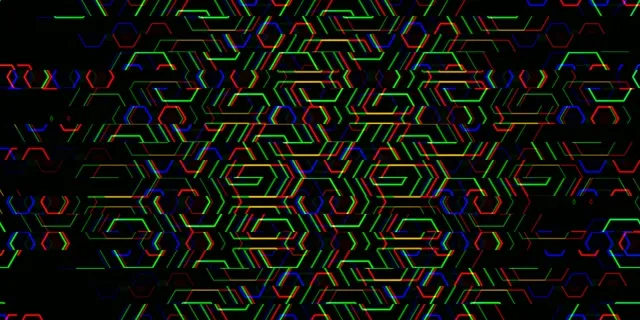 2:1 Univisium | Neon hexagon tech pattern 60fps screensaver VJ loop