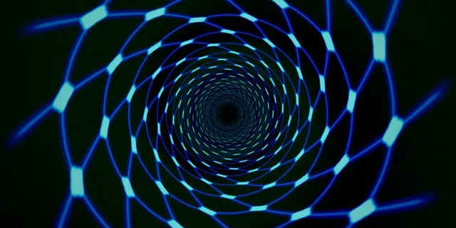 2:1 Univisium | Neon Spiral Tunnel 60fps Screensaver Motion Background Geometric Glow