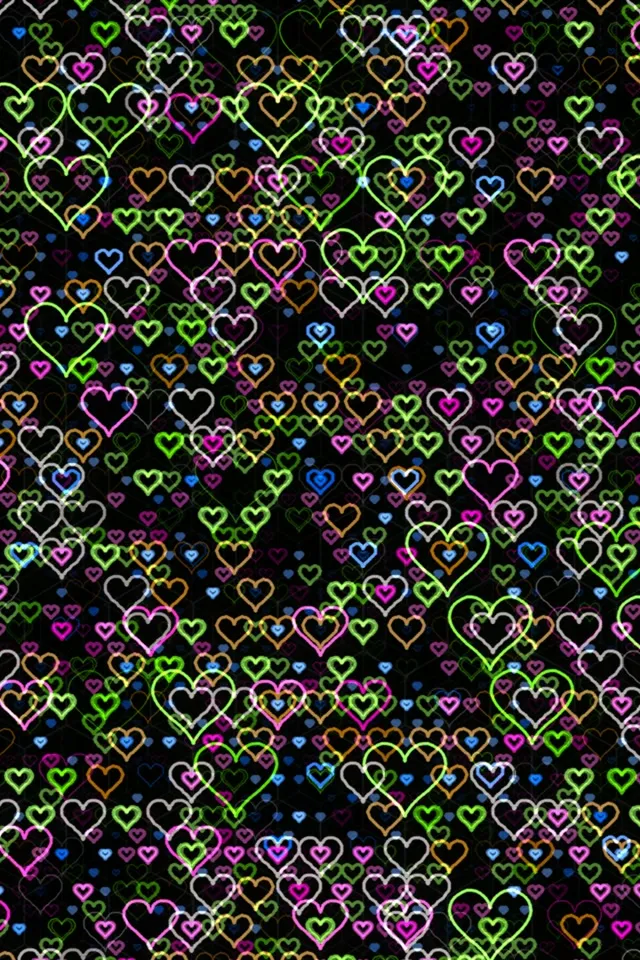 2:3 Photo | Colorful Neon Hearts 60fps Screensaver Loop