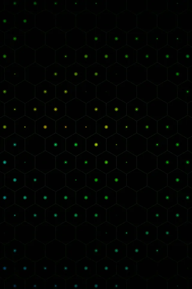 2:3 Photo Portrait | 60fps Abstract Hexagon Green Particles Motion Screensaver