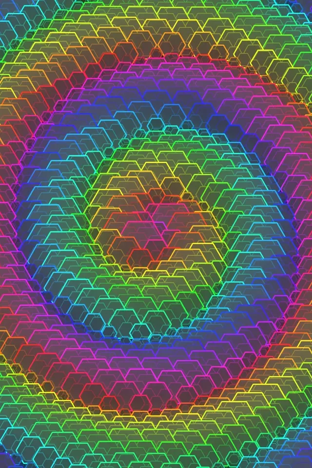 2:3 Photo Portrait 60fps Magenta Cyan Kaleidoscope Flowing Live Wallpaper Screensaver