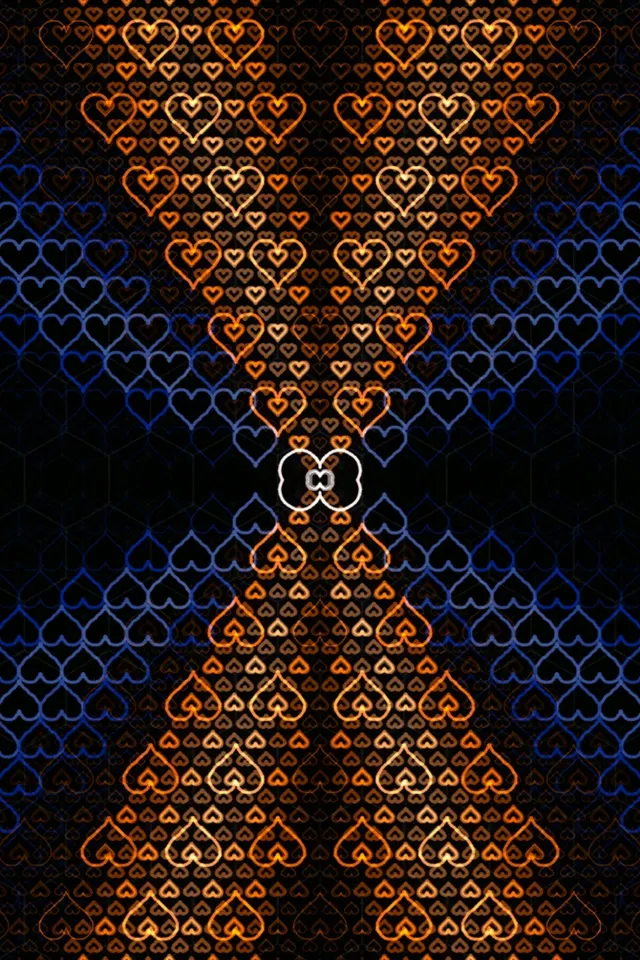 2:3 Photo Portrait | 60fps Neon Heart VJ Motion - Blue Orange Glow Background