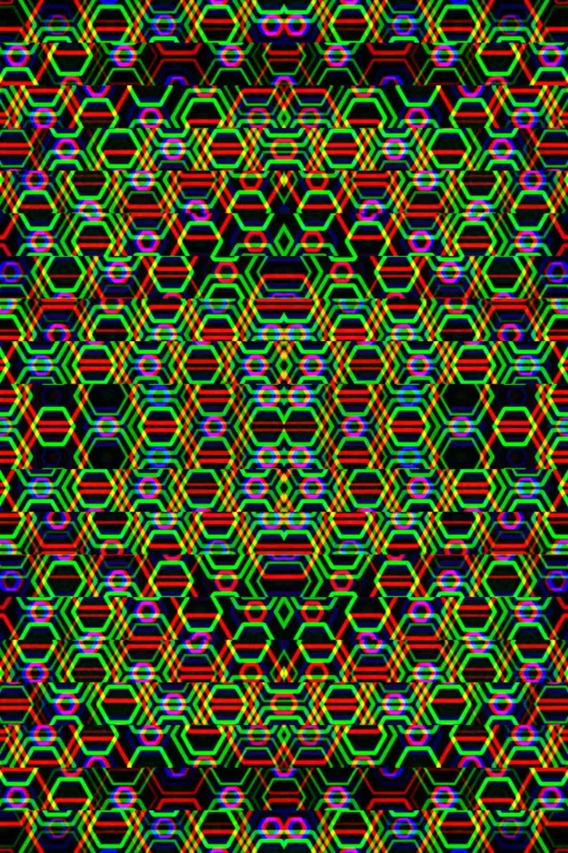 2:3 Photo Portrait 60fps Neon Hexagon Geometric Screensaver Motion Background VJ Loop