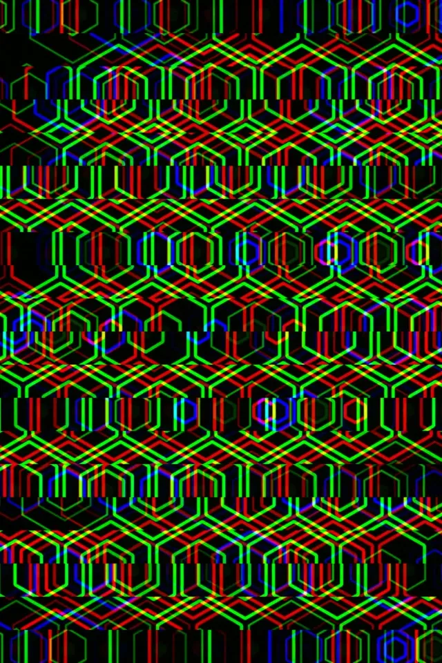 2:3 Photo Portrait | 60fps Neon Hexagon Matrix VJ Loop Screensaver