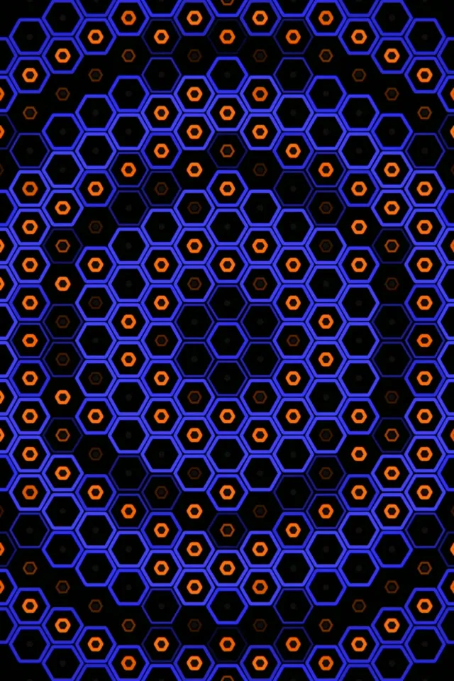 2:3 Photo Portrait | 60fps Neon Hexagon Network VJ Loop Screensaver