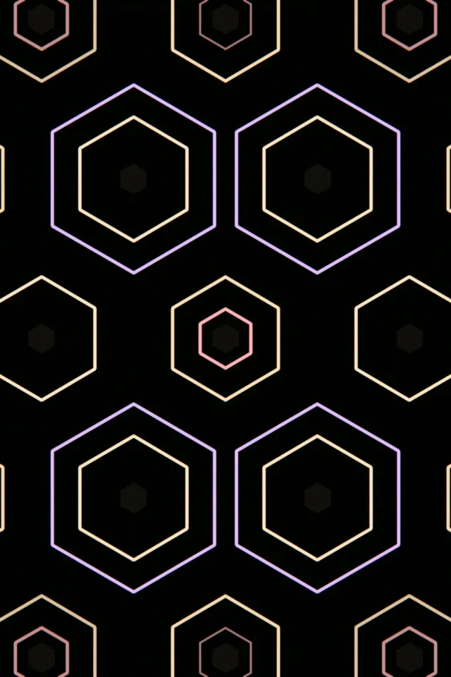 2:3 Photo Portrait | 60fps Neon Hexagon Pattern Screensaver VJ Motion