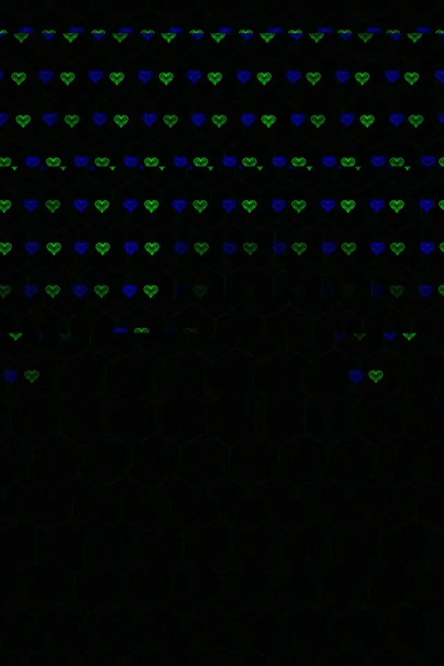2:3 Photo Portrait 60fps Pixel Heart Rain | Screensaver Loop