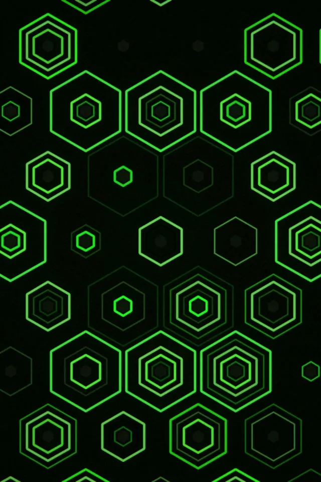 2:3 Photo Portrait 60fps Screensaver | Neon Green Hexagon VJ Motion Loop