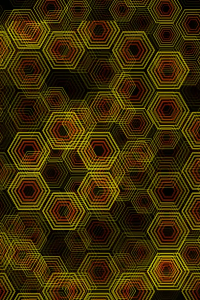 2:3 Photo Portrait | 60fps Screensaver | Yellow Red Hex Motion Background