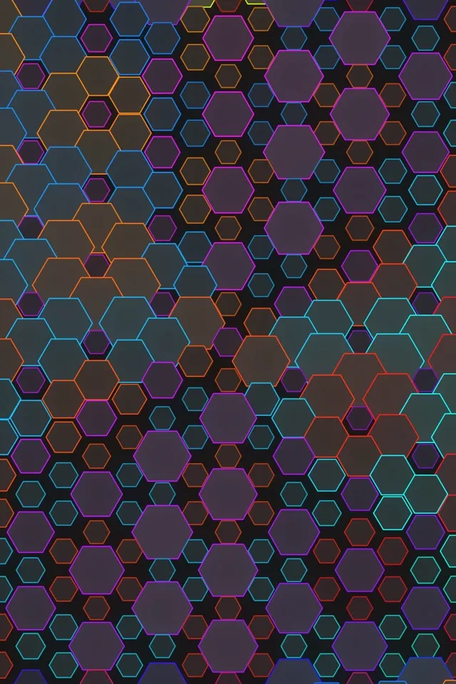 2:3 Photo Portrait | 60fps Wavering Gold Hexagon Live Wallpaper Screensaver