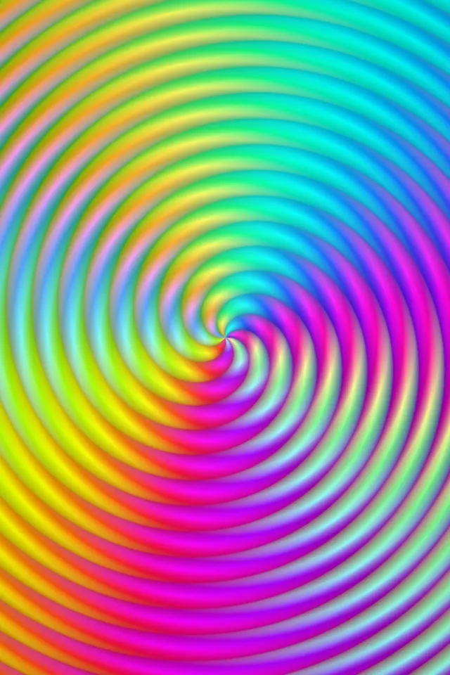 2:3 Photo Portrait | Bright spiral pattern waves 60fps screensaver loop