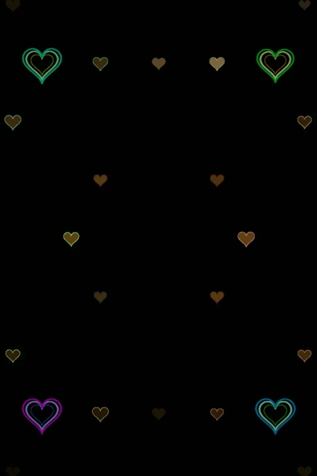 2:3 Photo Portrait | Colorful Neon Hearts 60fps Screensaver VJ