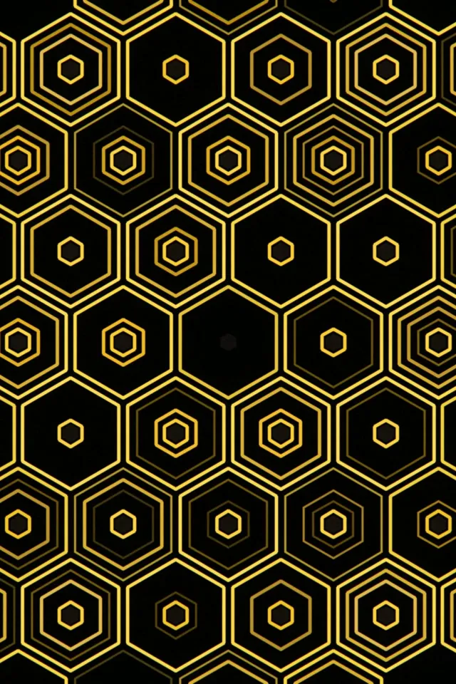 2:3 Photo Portrait Gold Hexagon 60fps Motion VJ Loop Screensaver
