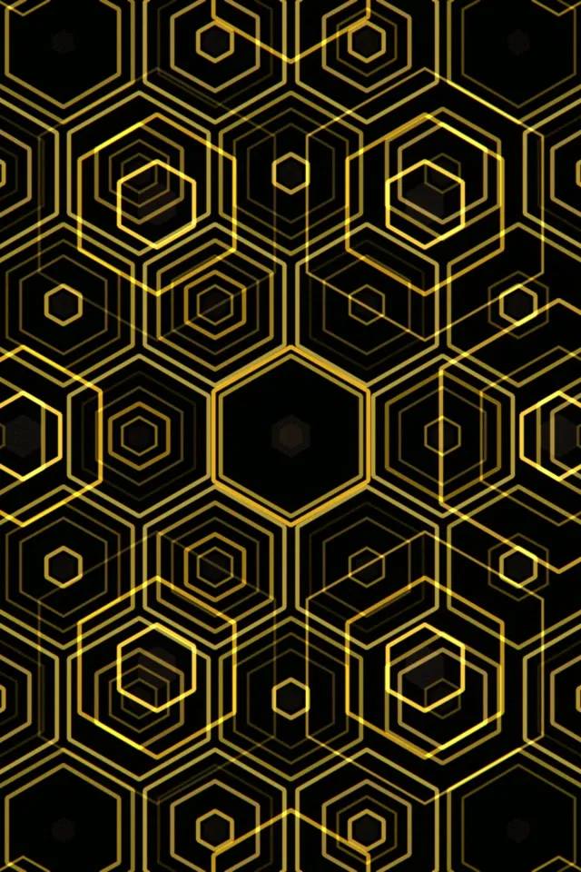 2:3 Photo Portrait Golden Hexagon 60fps VJ Motion Screensaver Loop