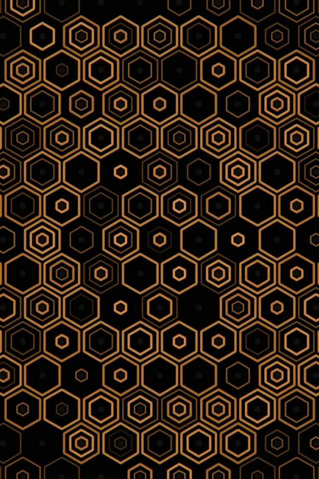 2:3 Photo Portrait Golden Hexagon Network 60fps Screensaver Motion